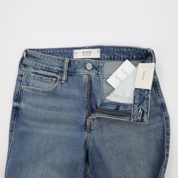 Hollister Women's High Rise Medium Wash Stretch Denim Flare Jeans Blue Size 4L - Picture 11 of 12